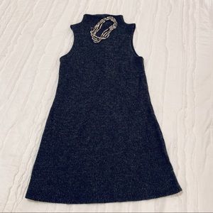 Gray Sleeveless Sweater Dress